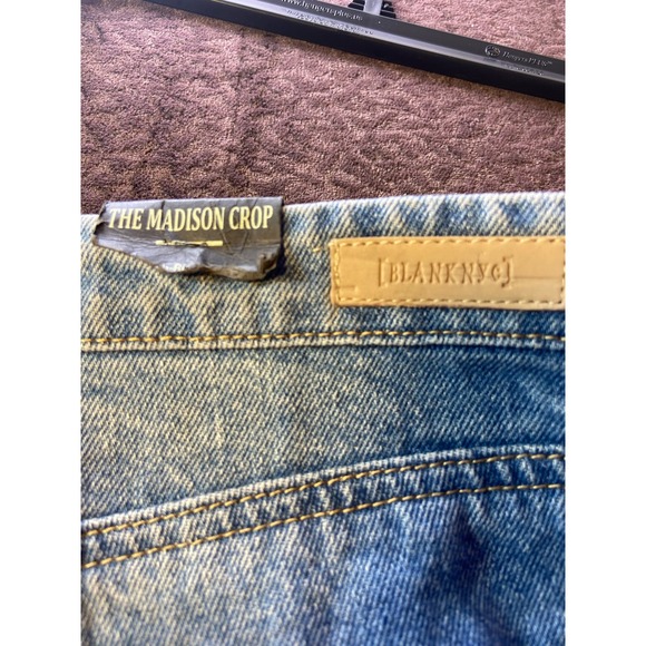 Blank NYC The Madison Crop Women's Blue High Rise Distressed Jeans Size 31 - Picture 3 of 7